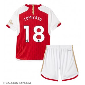 Arsenal Takehiro Tomiyasu #18 Prima Maglia Bambino 2023-24 Manica Corta (+ Pantaloni corti)